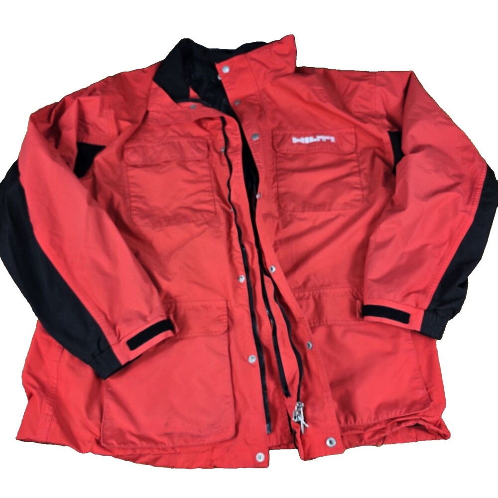 HILTI Women's 4XL water proof Soft Shell Full Zip Coat Jacket Red Tools Pockets